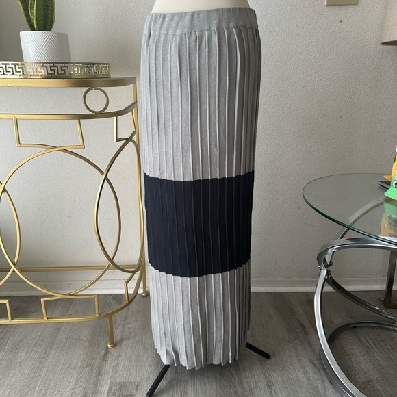 Weekend MaxMara  plaid maxi skirt Sz XL neutral office work elegant - Picture 2 of 4